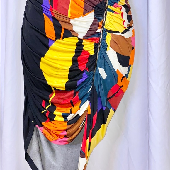 BCBGMaxAzria multicolor ruched dress - Picture 3 of 3